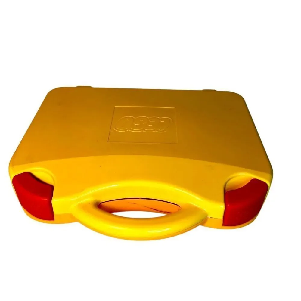 Vintage LEGO Yellow Plastic Carrying Carry Case Storage Box with Dividers